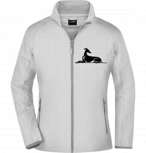 Ladies Softshell Jacke mit Galgo world Champion Motiv