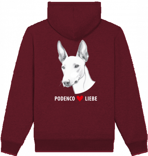 Unisex-Hoodie mit Reißverschluss und Sherpa-Futter Podenco Motiv