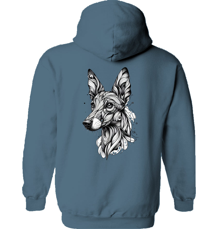 Hoodie mit Podenco Tattoo Motiv
