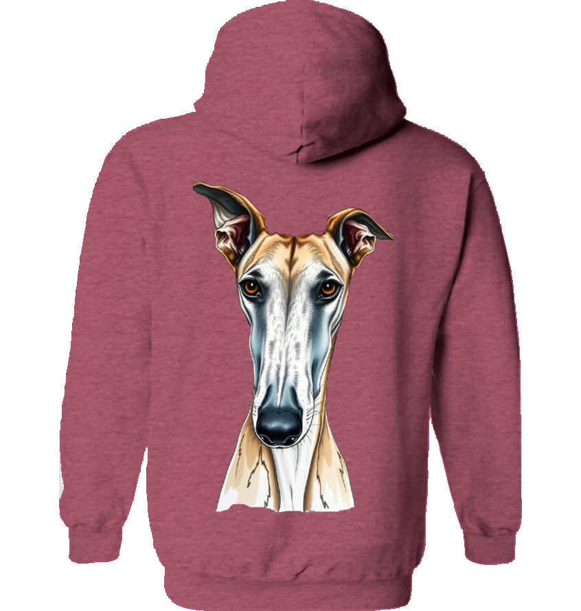 Unisex Langnasen Hoodie mit Rückenmotiv