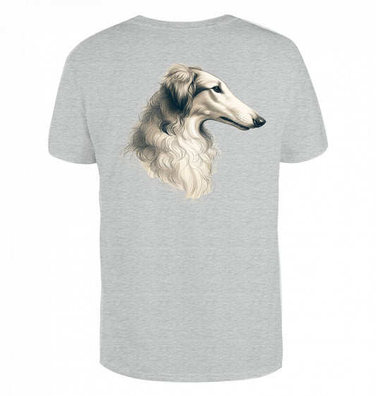 T-Shirt mit Barsoi Kopf Motiv  3XL-5XL