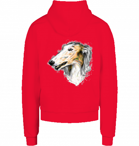 French Terry Männer Hoodie mit Barsoi Motiv