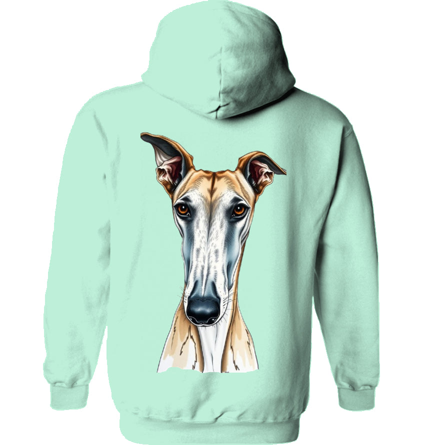 Unisex Langnasen Hoodie mit Rückenmotiv
