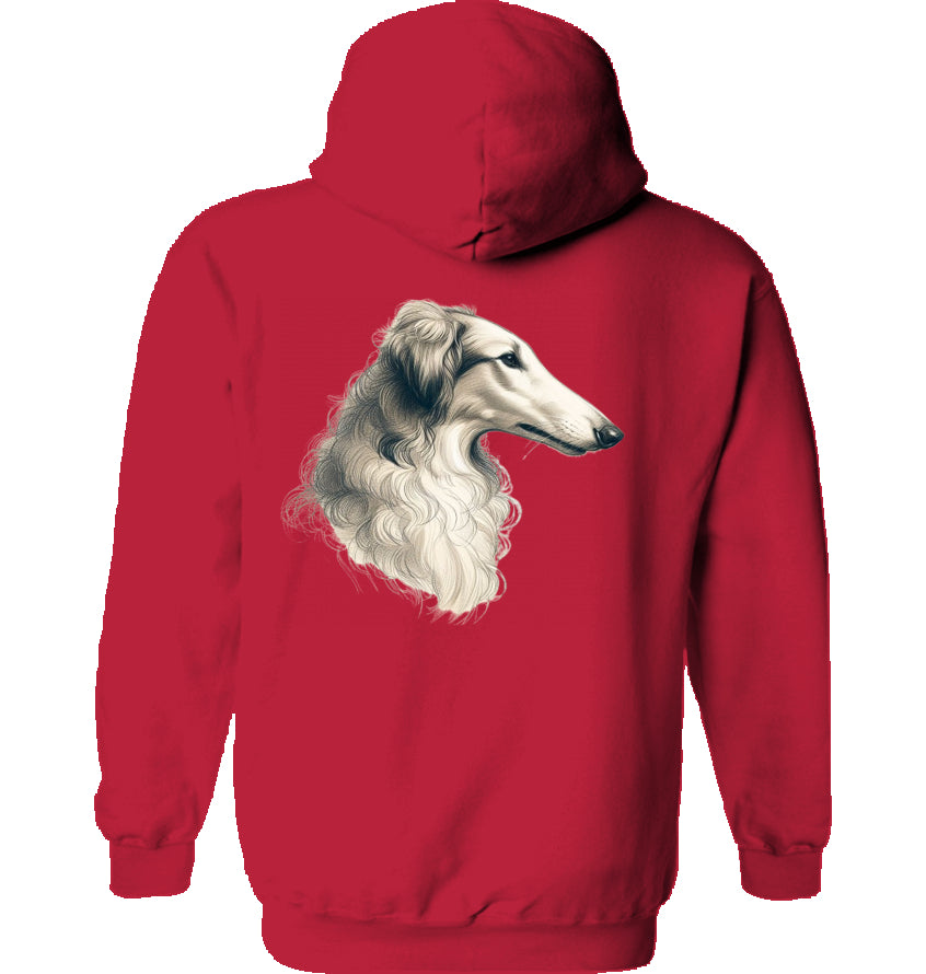 Hoodie mit Barsoi Kopf Motiv