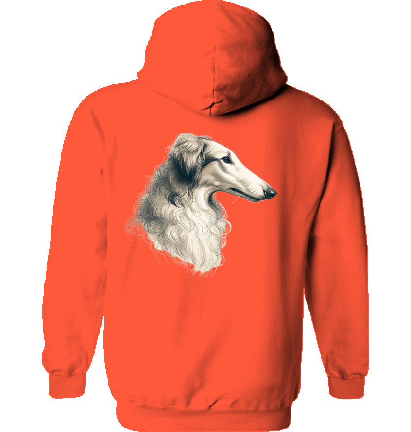 Hoodie mit Barsoi Kopf Motiv