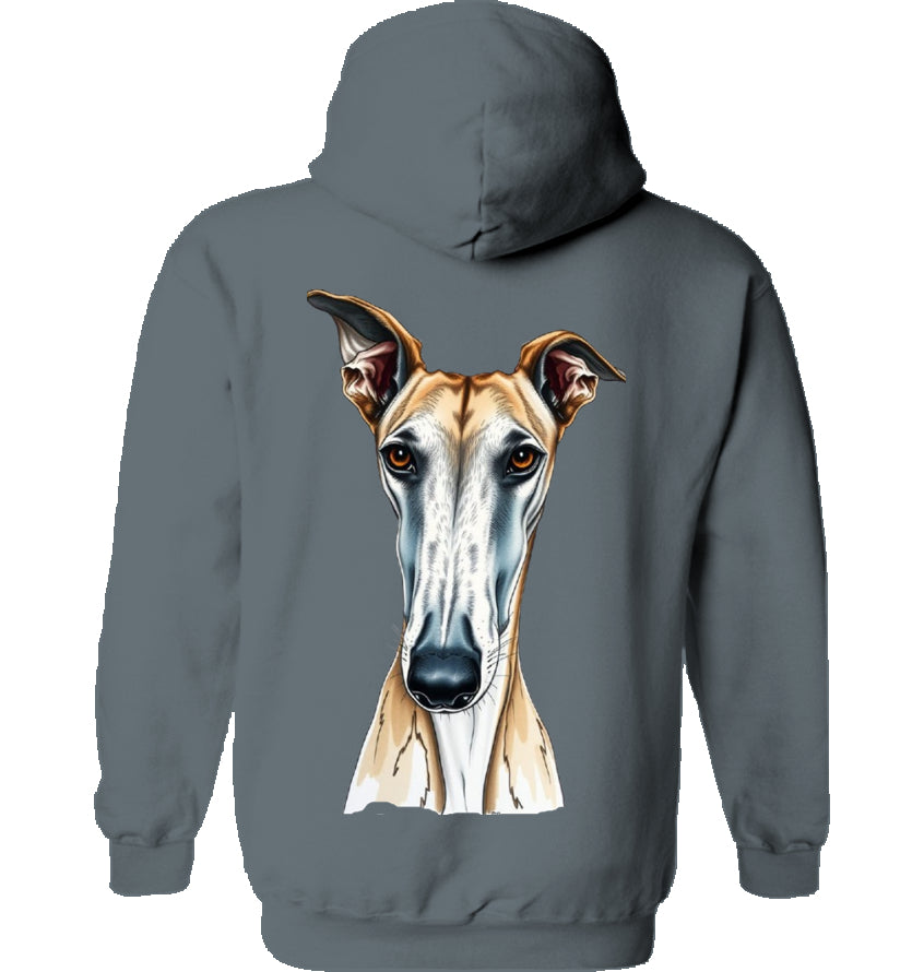 Unisex Langnasen Hoodie mit Rückenmotiv