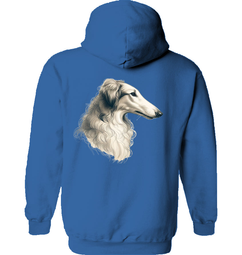 Hoodie mit Barsoi Kopf Motiv