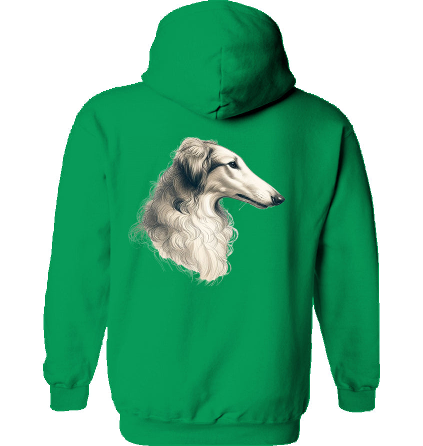 Hoodie mit Barsoi Kopf Motiv