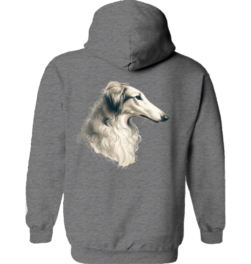 Hoodie mit Barsoi Kopf Motiv