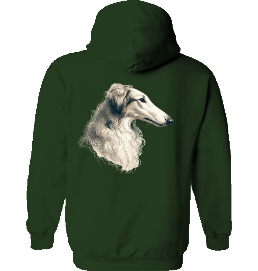 Hoodie mit Barsoi Kopf Motiv