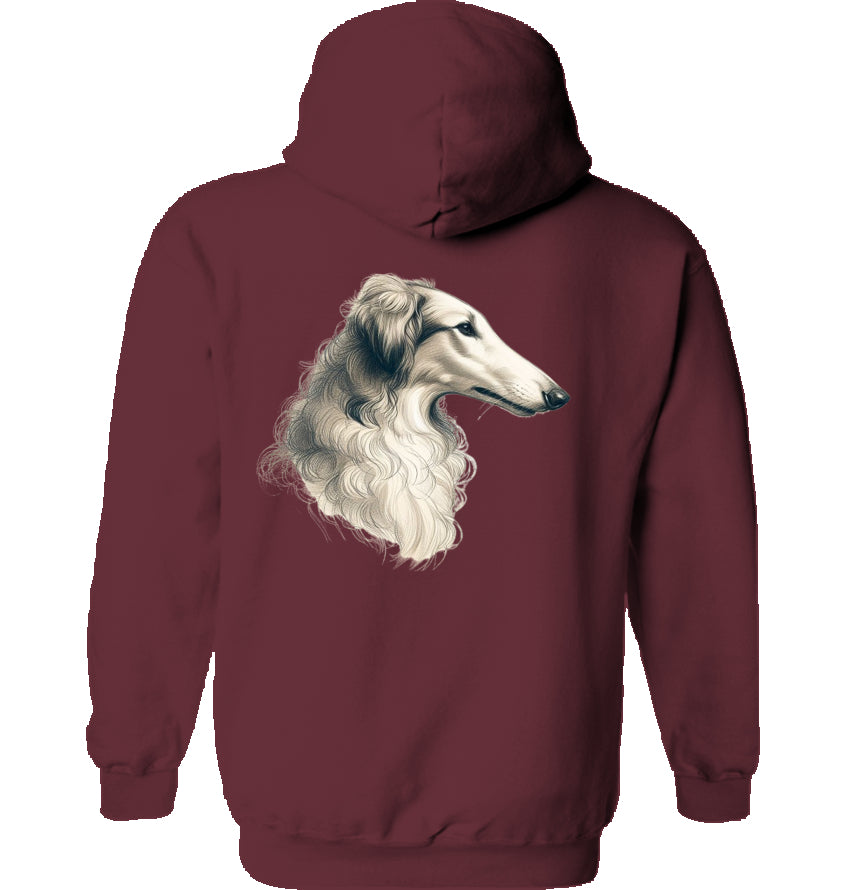 Hoodie mit Barsoi Kopf Motiv