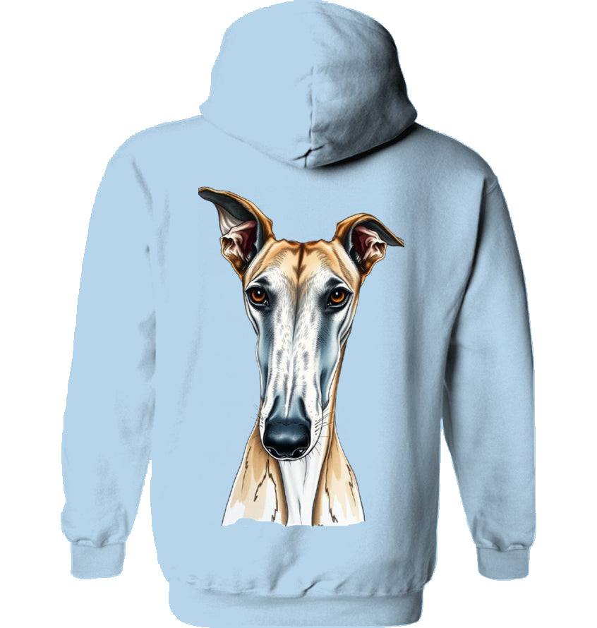 Unisex Langnasen Hoodie mit Rückenmotiv