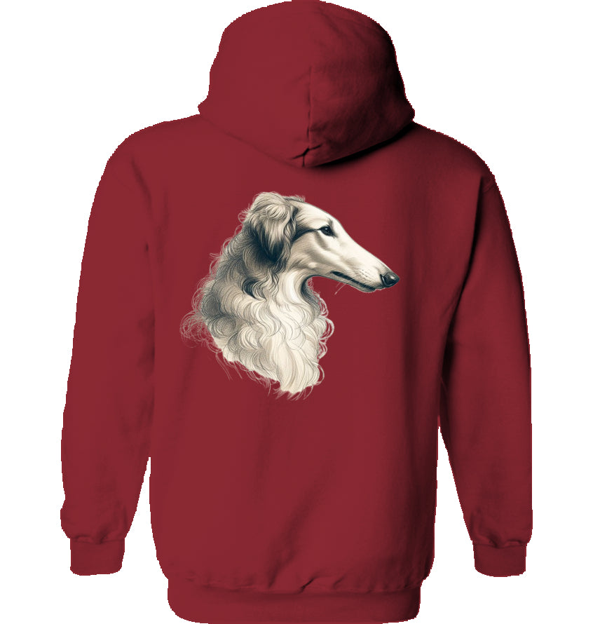 Hoodie mit Barsoi Kopf Motiv