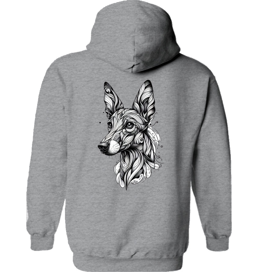 Hoodie mit Podenco Tattoo Motiv