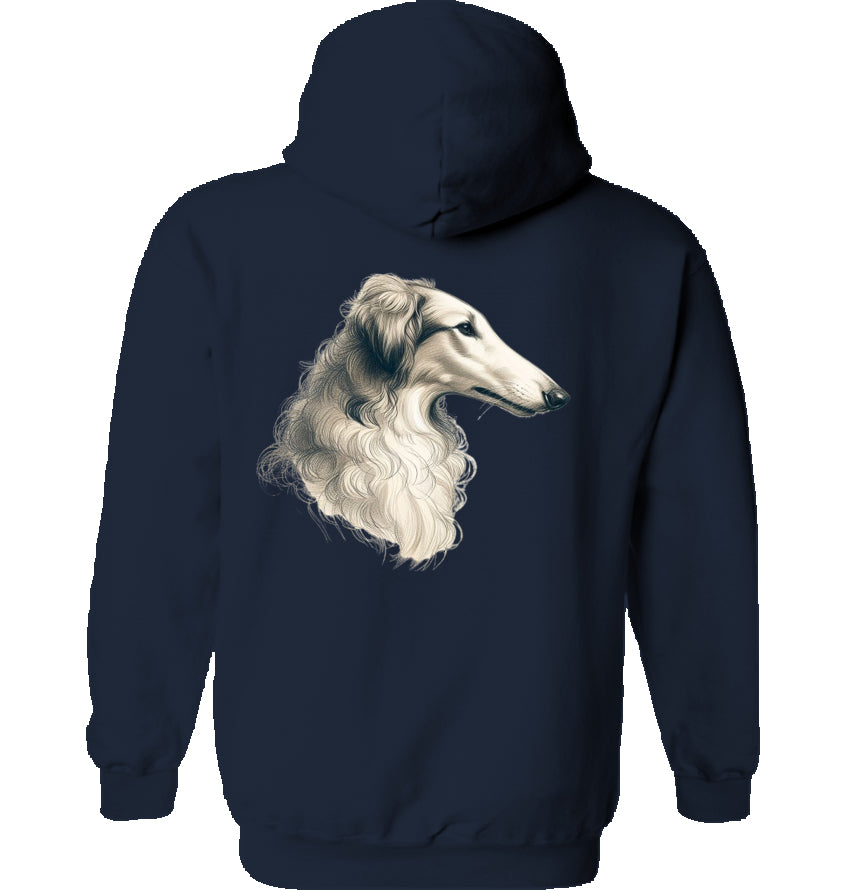 Hoodie mit Barsoi Kopf Motiv