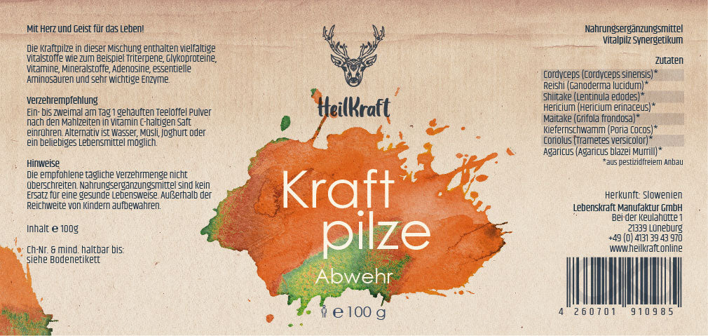 Kraftpilze Abwehr - Vitalpilz Synergetikum