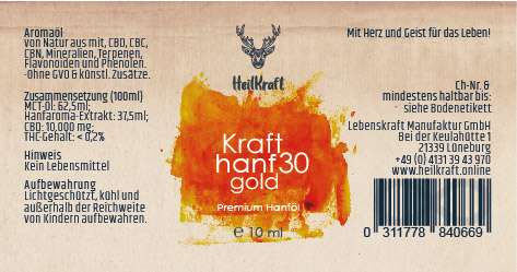 Krafthanf Gold 30 - Premium CBD Vollspektrum Hanf-Extrakt