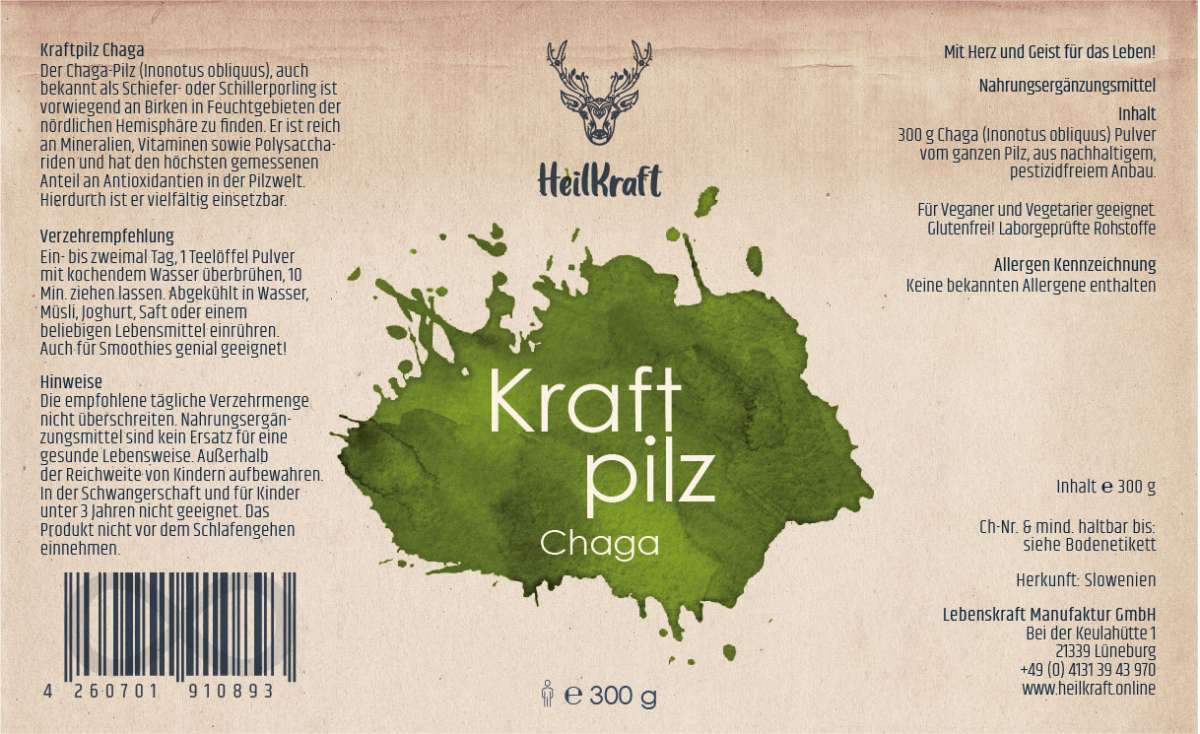Kraftpilz Chaga - Vitalpilzpulver