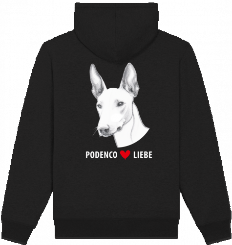 Unisex-Hoodie mit Reißverschluss und Sherpa-Futter Podenco Motiv