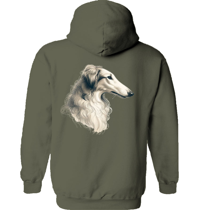 Hoodie mit Barsoi Kopf Motiv