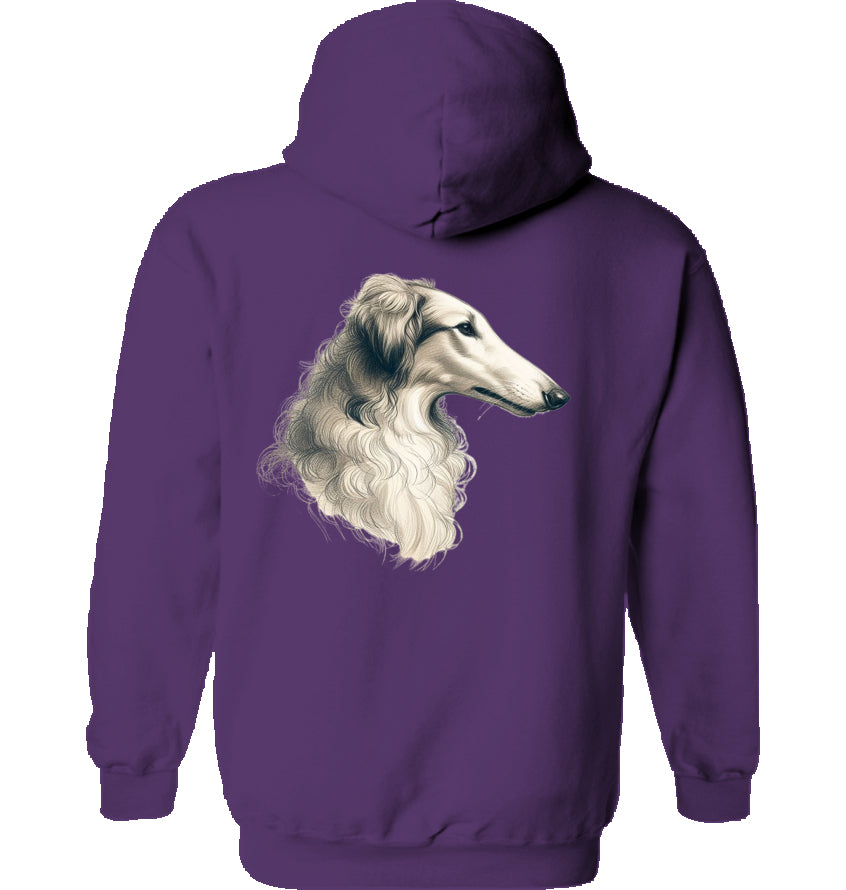 Hoodie mit Barsoi Kopf Motiv