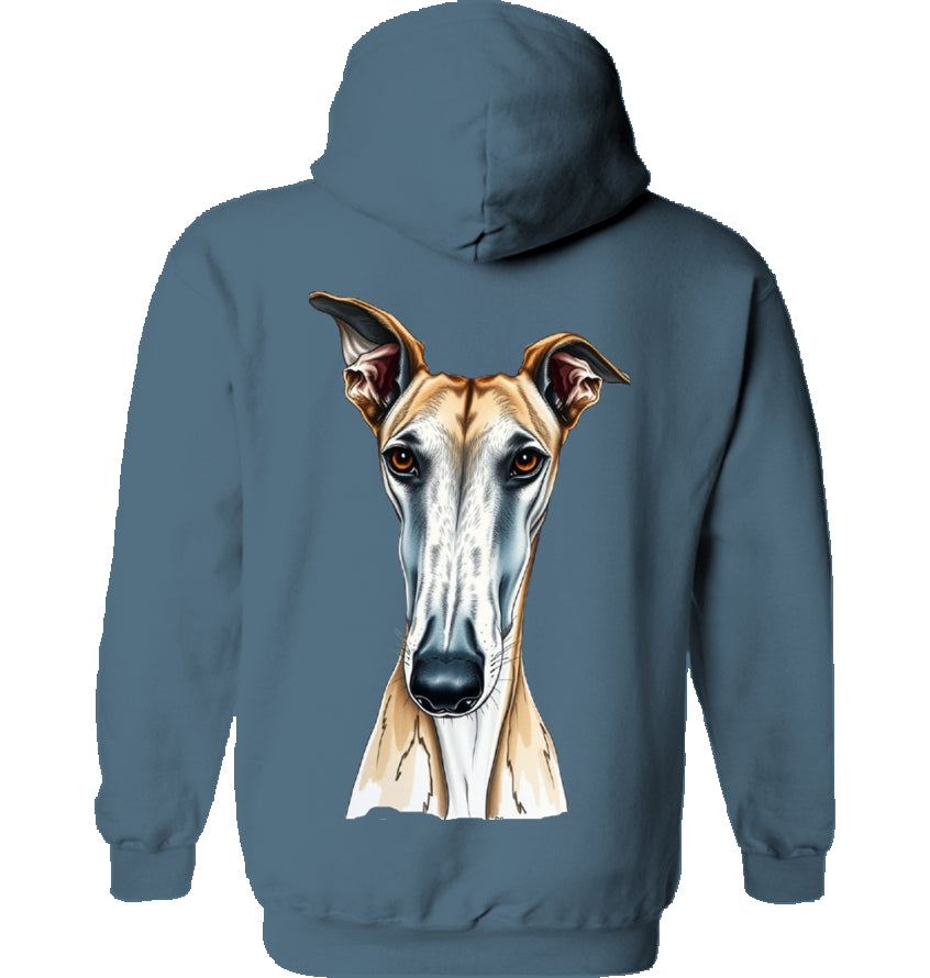 Unisex Langnasen Hoodie mit Rückenmotiv