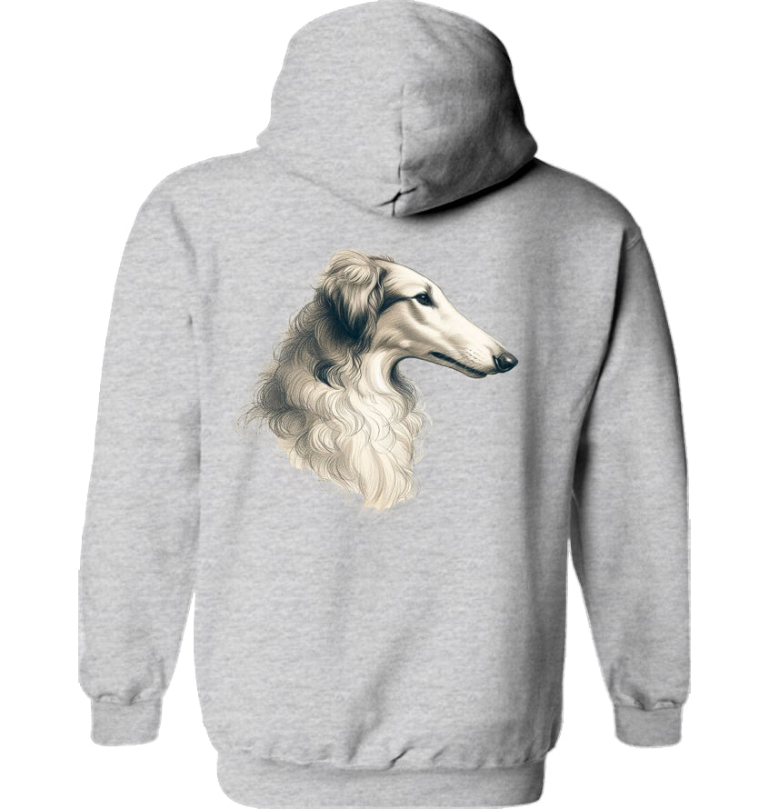 Hoodie mit Barsoi Kopf Motiv