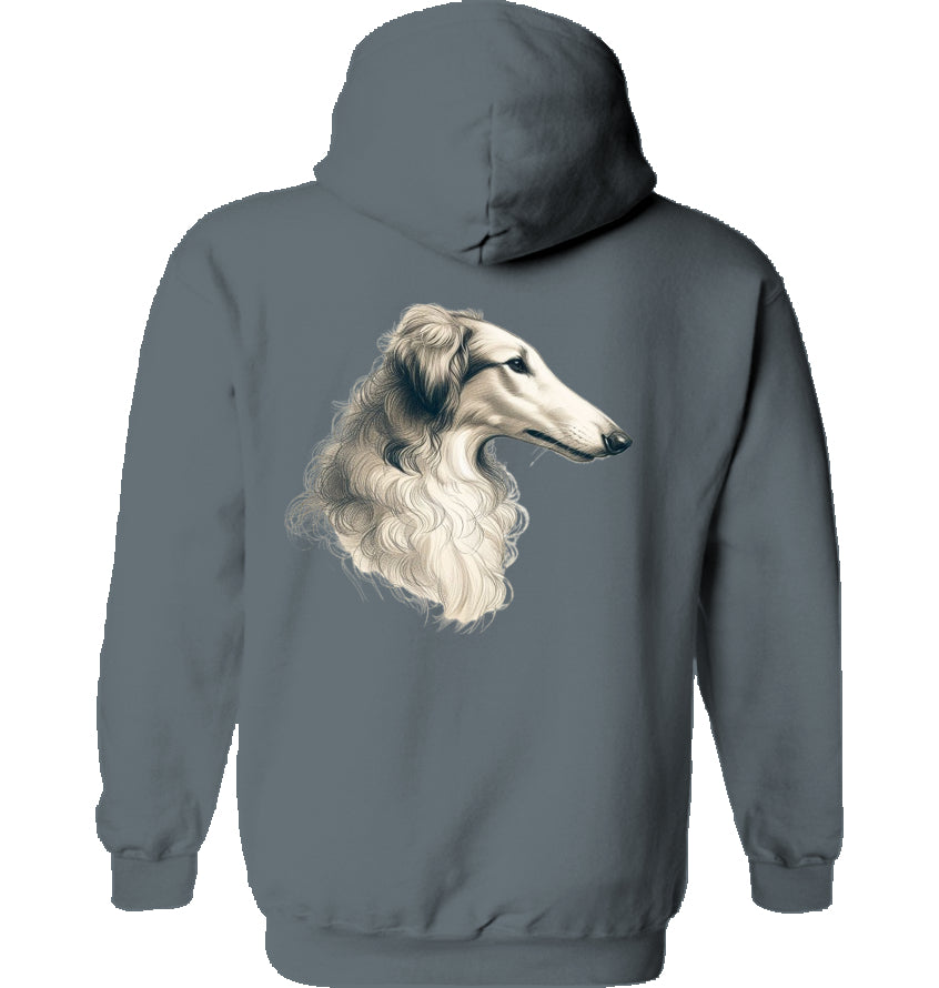 Hoodie mit Barsoi Kopf Motiv