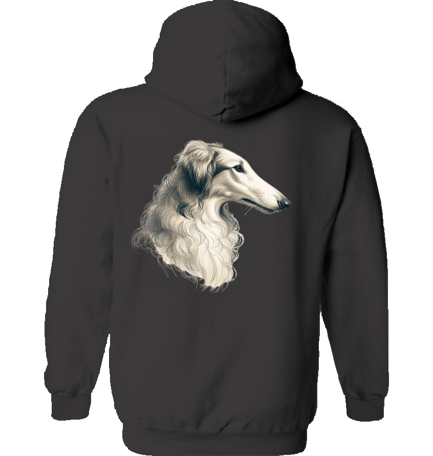 Hoodie mit Barsoi Kopf Motiv