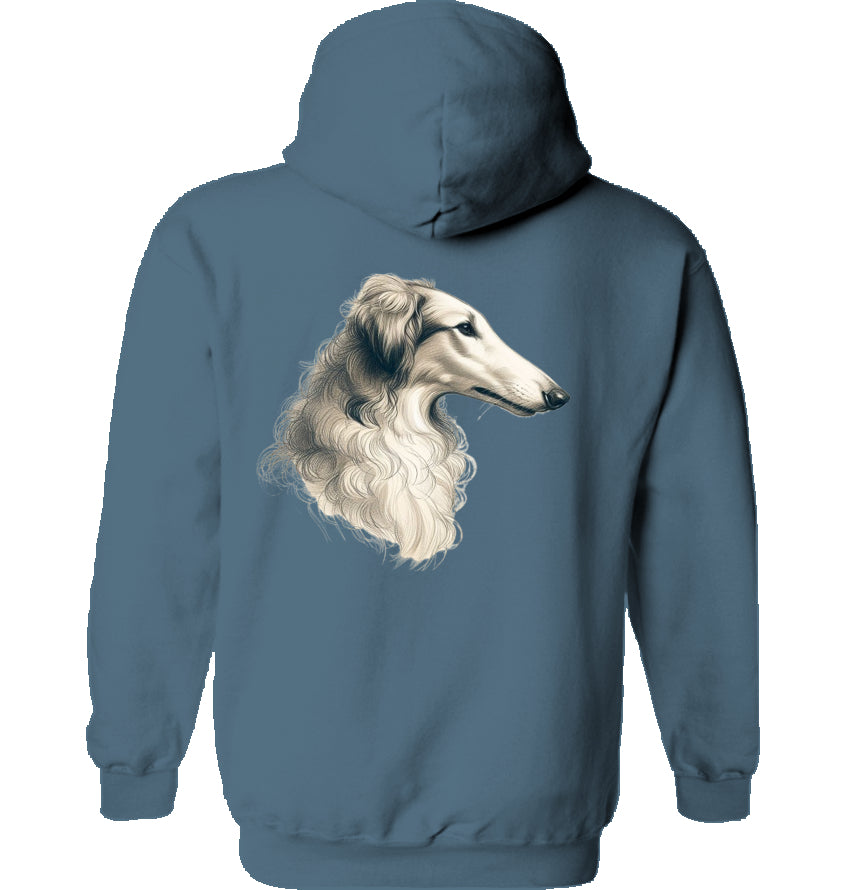 Hoodie mit Barsoi Kopf Motiv