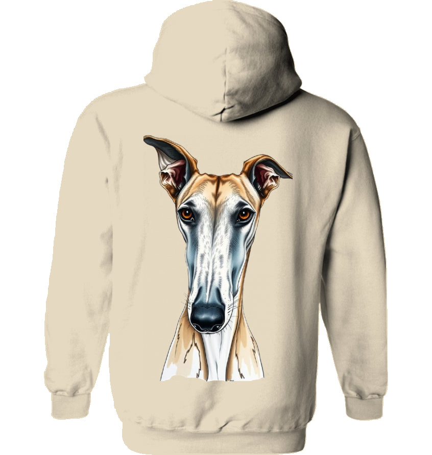 Unisex Langnasen Hoodie mit Rückenmotiv
