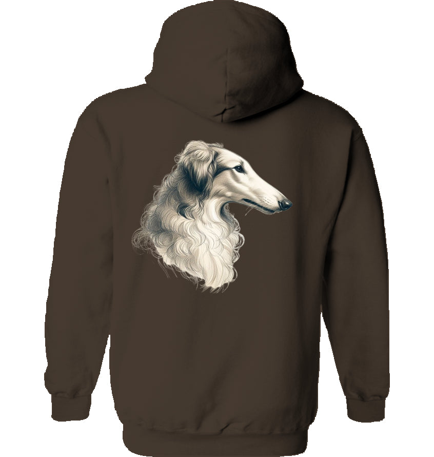 Hoodie mit Barsoi Kopf Motiv