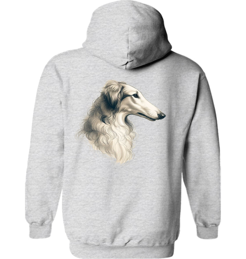 Hoodie mit Barsoi Kopf Motiv