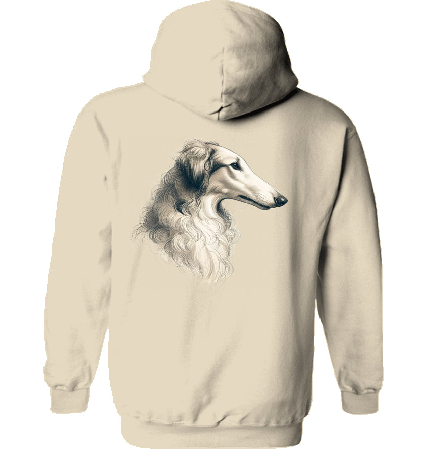 Hoodie mit Barsoi Kopf Motiv