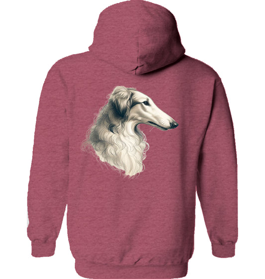 Hoodie mit Barsoi Kopf Motiv