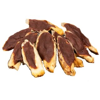 Kaninchenohren mit entenfleisch gefüllt