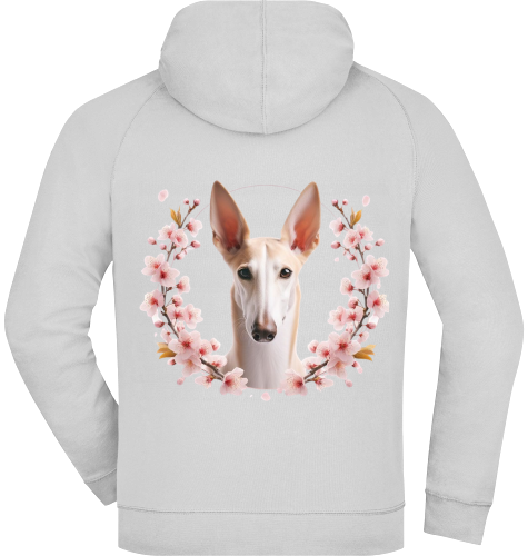 French Terry Zip Hoodie mit Podenco Motiv