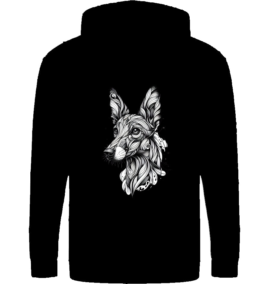 Zip Hoodie mit Podenco Tattoo Motiv