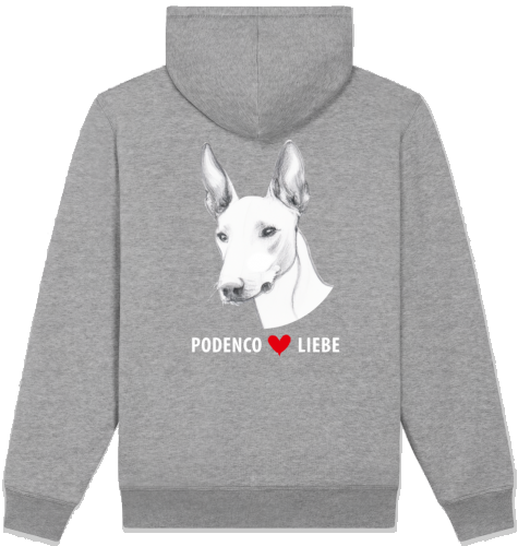 Unisex-Hoodie mit Reißverschluss und Sherpa-Futter   Podenco Motiv