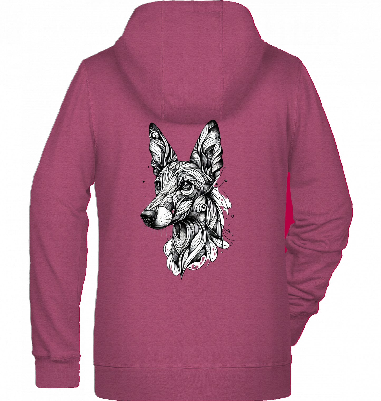 Zip Hoodie Jacke , mit Podenco Tattoo motiv