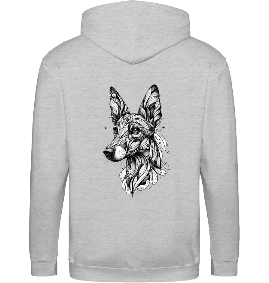 Zip Hoodie mit Podenco Tattoo Motiv