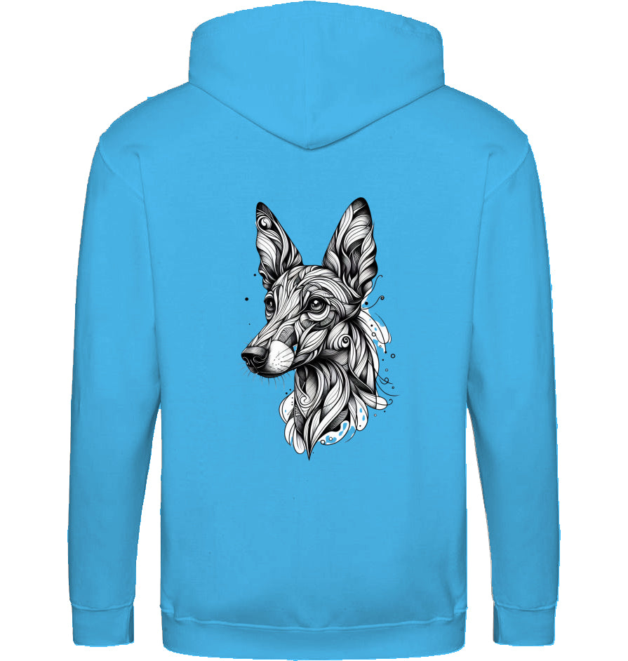 Zip Hoodie mit Podenco Tattoo Motiv