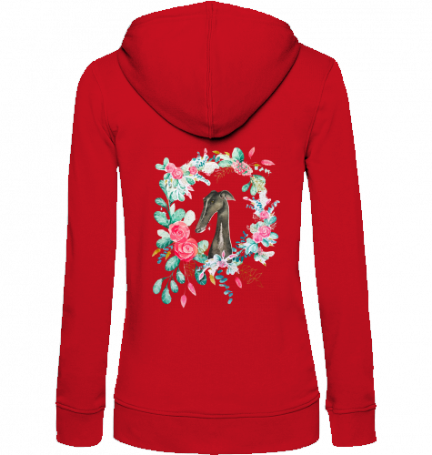 Damen Zip Hoodie mit Galgo Motiv Steinbock Art