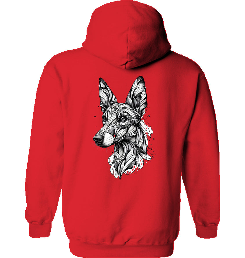 Hoodie mit Podenco Tattoo Motiv