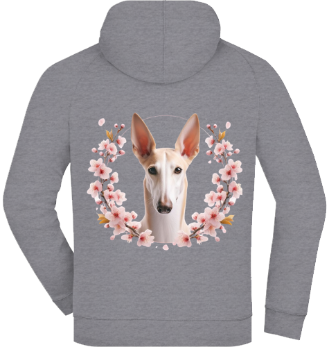 French Terry Zip Hoodie mit Podenco Motiv