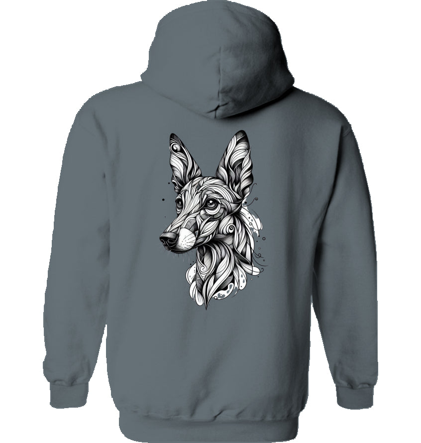 Hoodie mit Podenco Tattoo Motiv