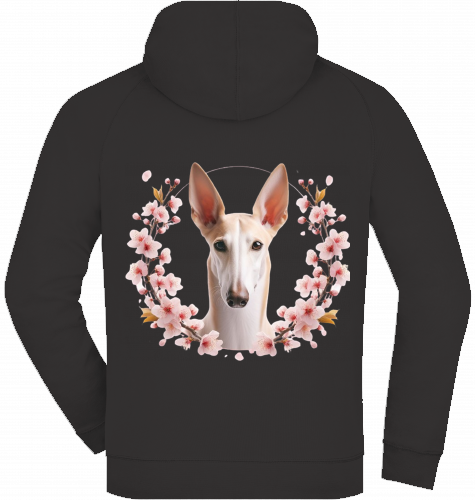 French Terry Zip Hoodie mit Podenco Motiv