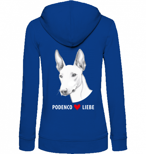 Zip Hoodie aus der B+C Collection mit Podenco Motiv