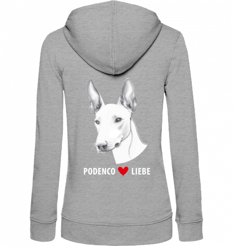 Zip Hoodie aus der B+C Collection mit Podenco Motiv