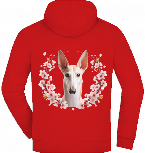 French Terry Zip Hoodie mit Podenco Motiv